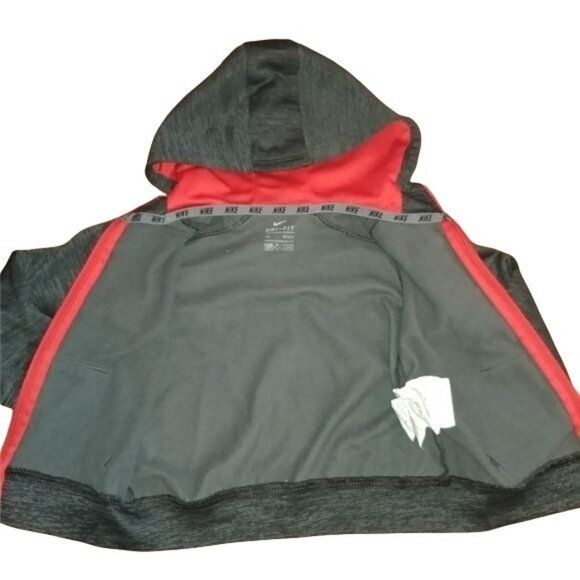 Nike Kids Baby Size 18-24 months Dri-Fit Full-Zip Hoodie Jacket Red/Gray - Picture 3 of 7